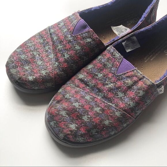 ** Toms ** purple glitter lined slip on shoes - Picture 6 of 7